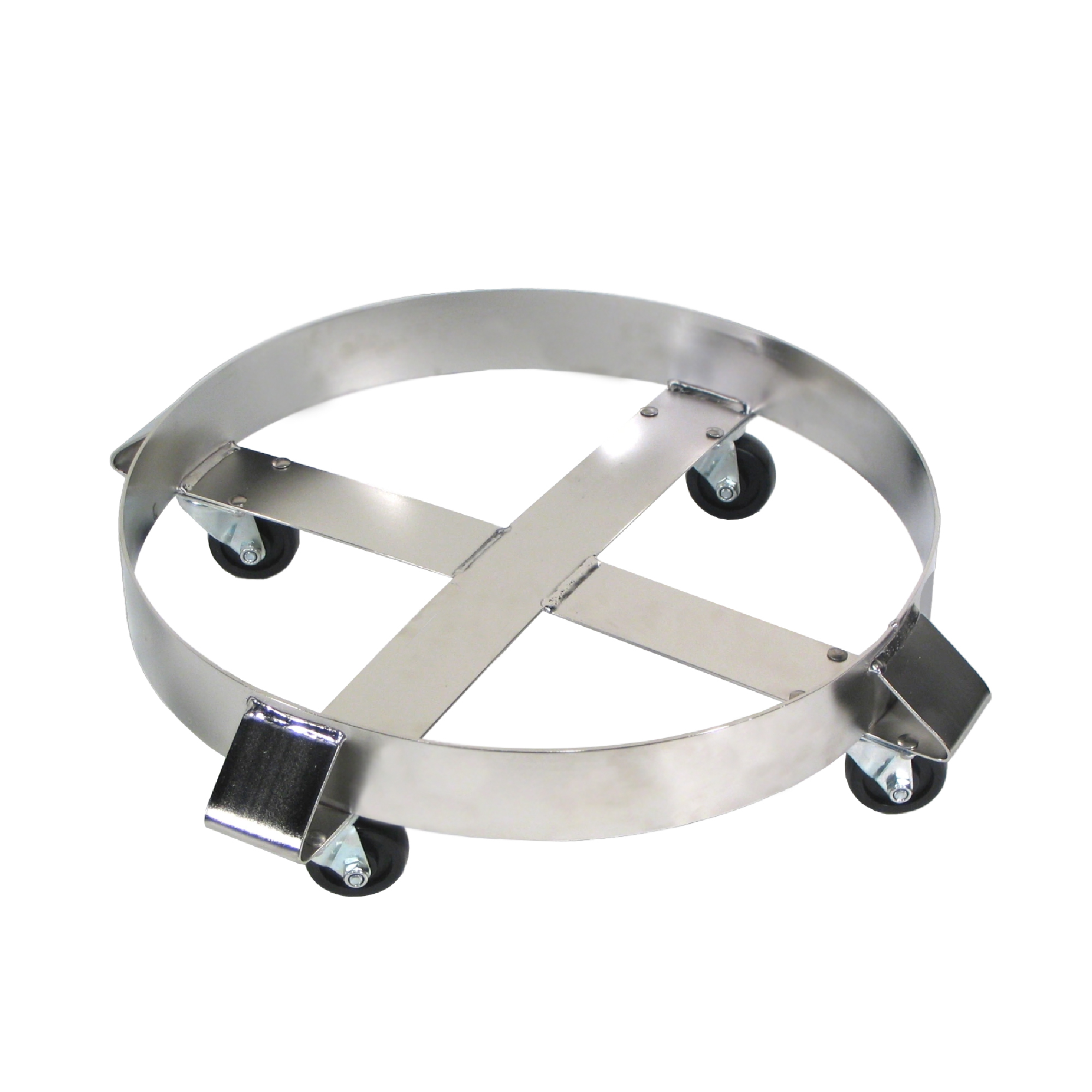 Morse Stainless Steel Round Drum Dolly for up to 23in. 4 Swivel Casters
